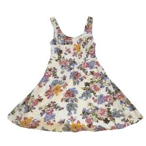 Sincerely Jules Floral Mini Dress Womens Small Fit Flare Cottagecore Sundress